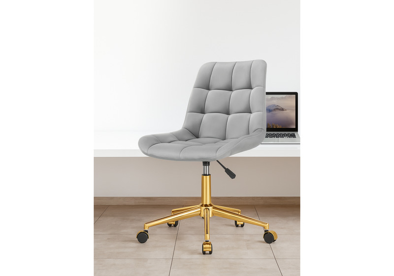 Офисное кресло, Честер светло-серый / золото