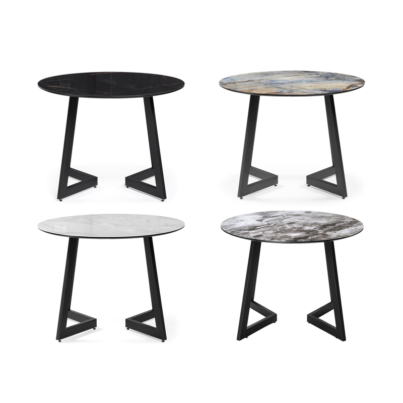 Стол стеклянный, Алингсос 100(140)х100х76 обсидиан / черный