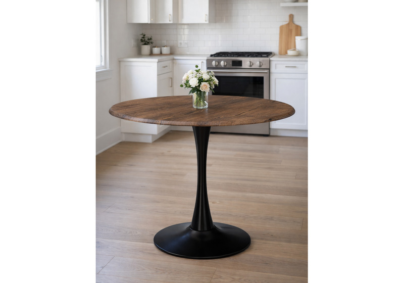 Стол деревянный, Тулип 90х73 орех кантри / черный