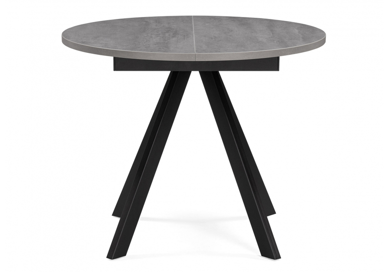 Стол деревянный, Трейси 90(120)х90х75 бетон / черный