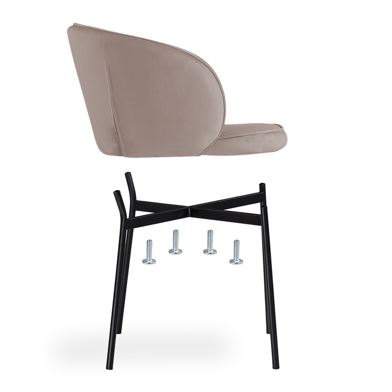 Стул на металлокаркасе, Нейл латте / черный