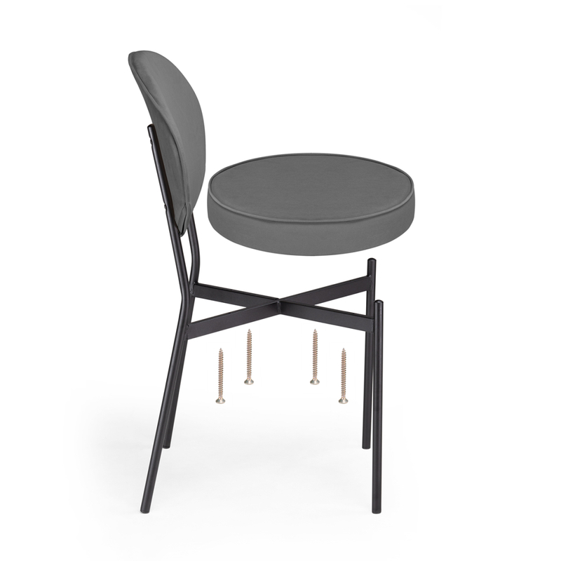 Стул на металлокаркасе, Ройс антрацитовый / черный
