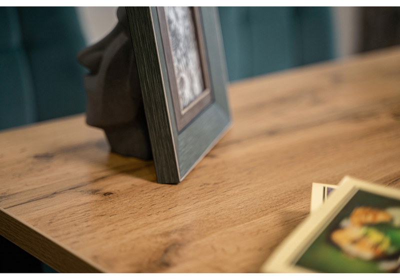 Стол деревянный, Тринити Лофт 120x80x75 25 мм дуб крафт золотой / черный матовый