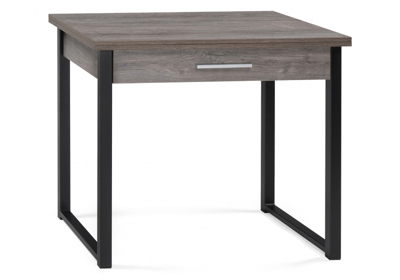 Стол деревянный, Ибби 90(128)х64х77 рошелье / черный матовый