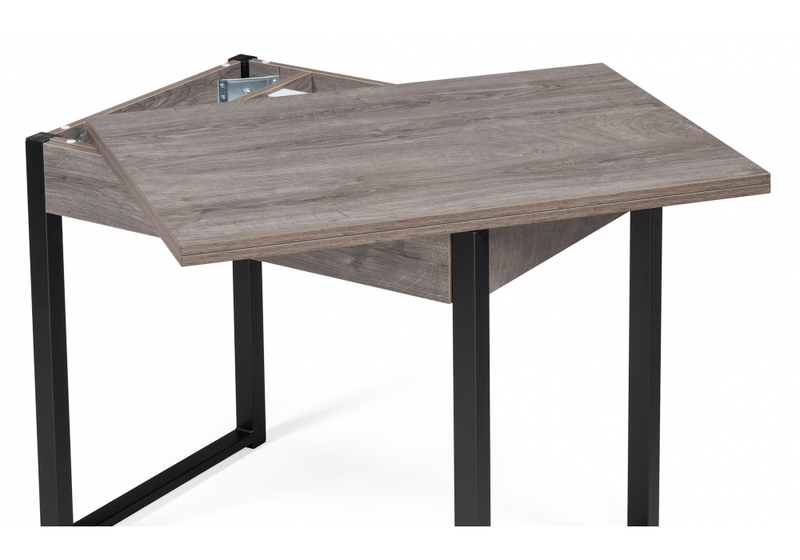 Стол деревянный, Ибби 90(128)х64х77 рошелье / черный матовый