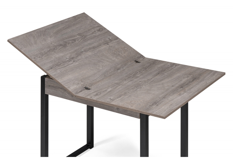 Стол деревянный, Ибби 90(128)х64х77 рошелье / черный матовый