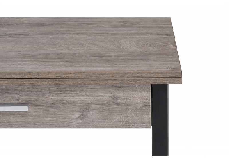 Стол деревянный, Ибби 90(128)х64х77 рошелье / черный матовый