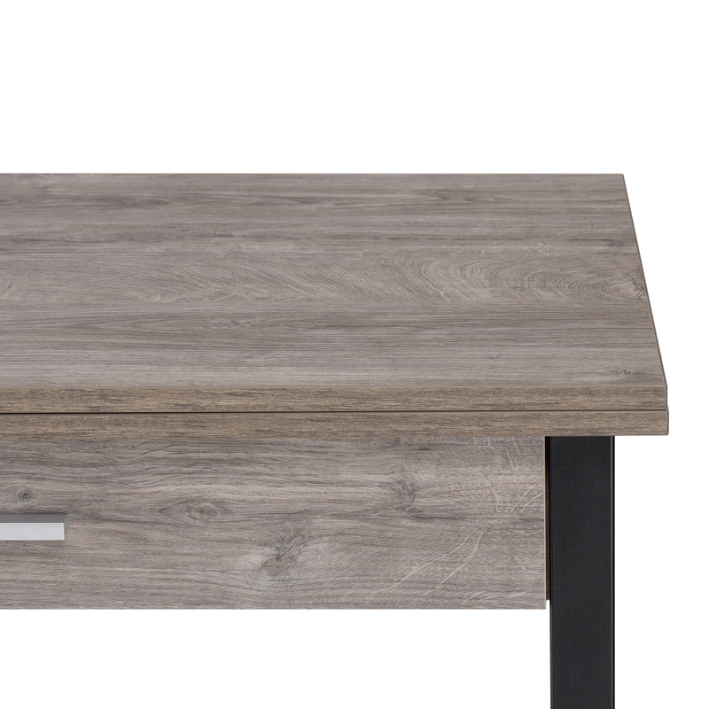 Стол деревянный, Ибби 90(128)х64х77 рошелье / черный матовый