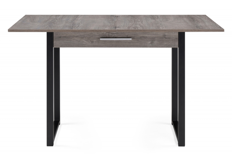 Стол деревянный, Ибби 90(128)х64х77 рошелье / черный матовый