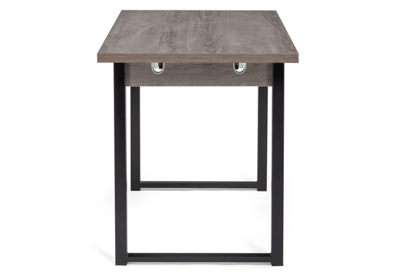 Стол деревянный, Форли 110(170)х67х77 рошелье / черный матовый