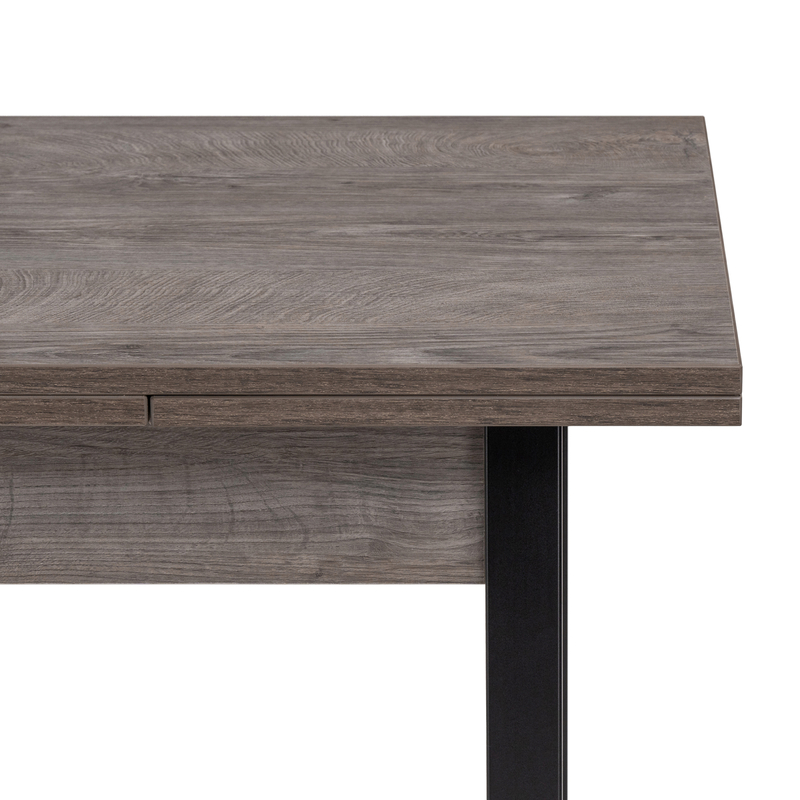 Стол деревянный, Форли 110(170)х67х77 рошелье / черный матовый