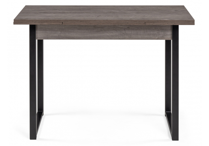 Стол деревянный, Форли 110(170)х67х77 рошелье / черный матовый