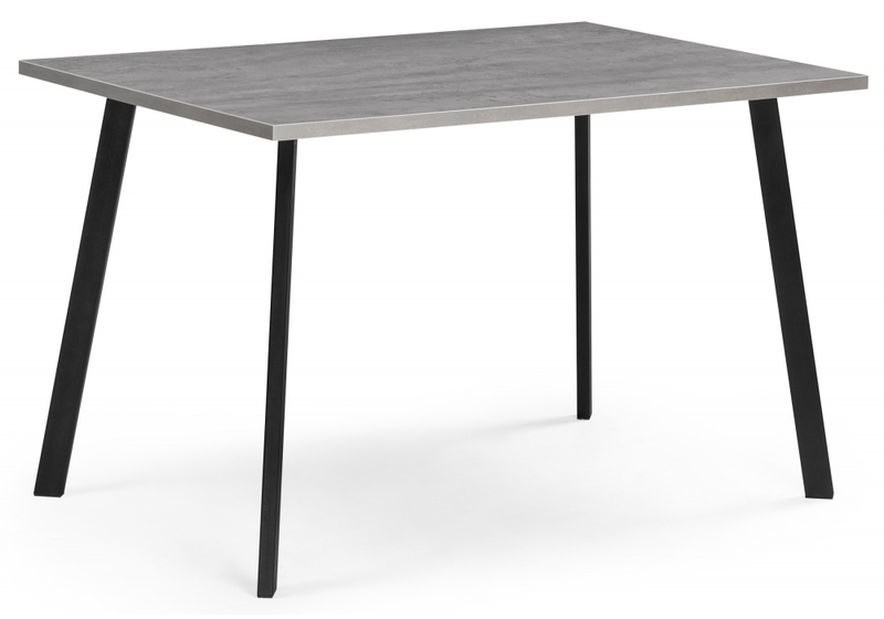 Стол деревянный, Тринити Лофт 120х80х75 25 мм бетон / черный матовый