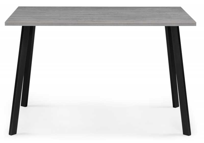 Стол деревянный, Тринити Лофт 120х80х75 25 мм бетон / черный матовый