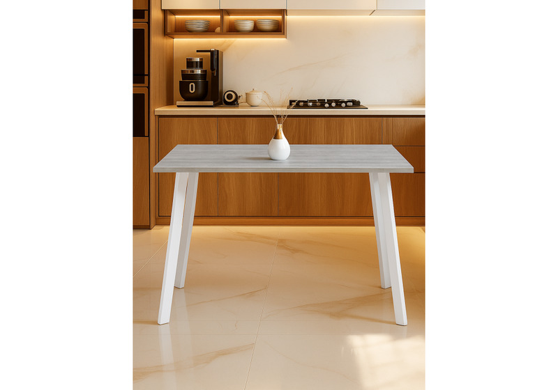 Стол деревянный, Тринити Лофт 120х80х75 25 мм бетон / белый матовый