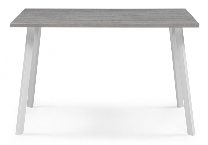 Стол деревянный, Тринити Лофт 120х80х75 25 мм бетон / белый матовый