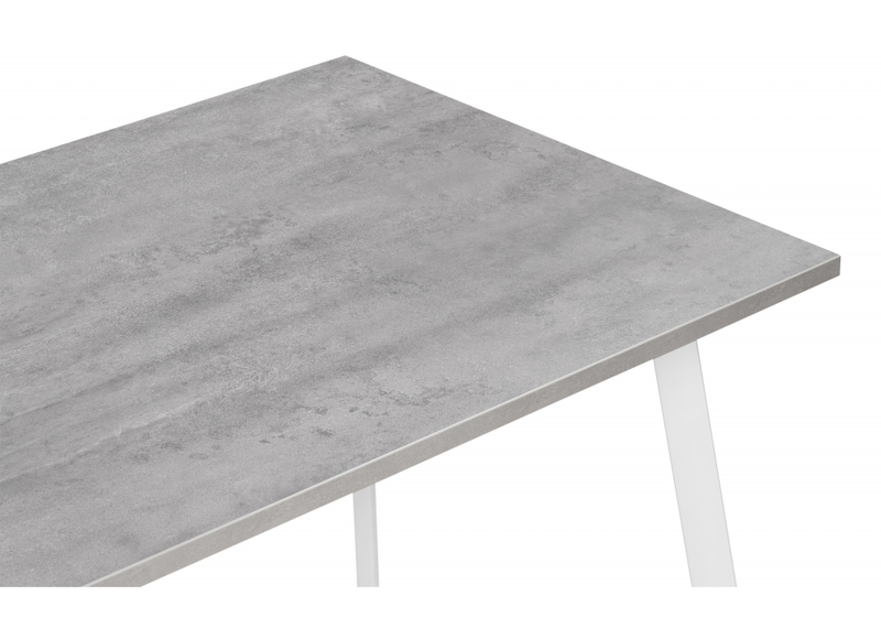 Стол деревянный, Тринити Лофт 120х80х75 25 мм бетон / белый матовый