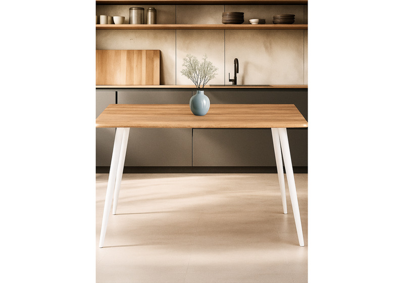 Стол деревянный, Кангас 120х80х77 дуб вотан / белый