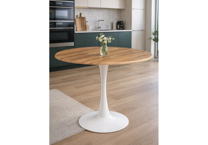 Стол деревянный, Тулип 90х73 дуб вотан / белый