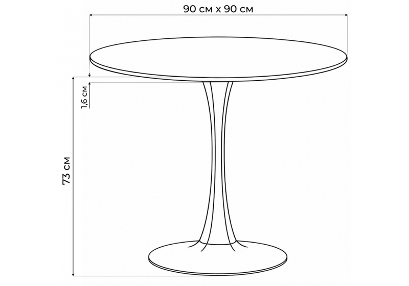 Стол деревянный, Тулип 90х73 дуб вотан / белый