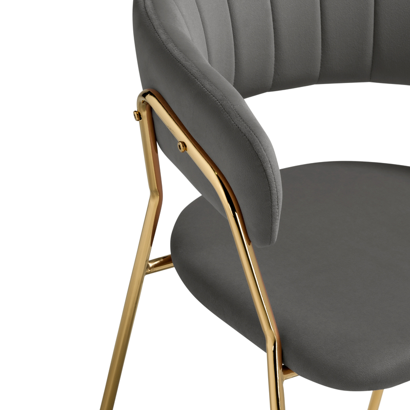 Стул на металлокаркасе, Kamelia 1 dark gray / gold