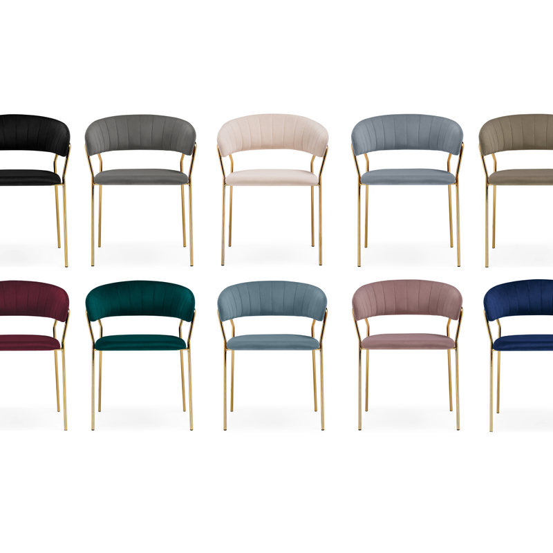 Стул на металлокаркасе, Kamelia 1 dark gray / gold