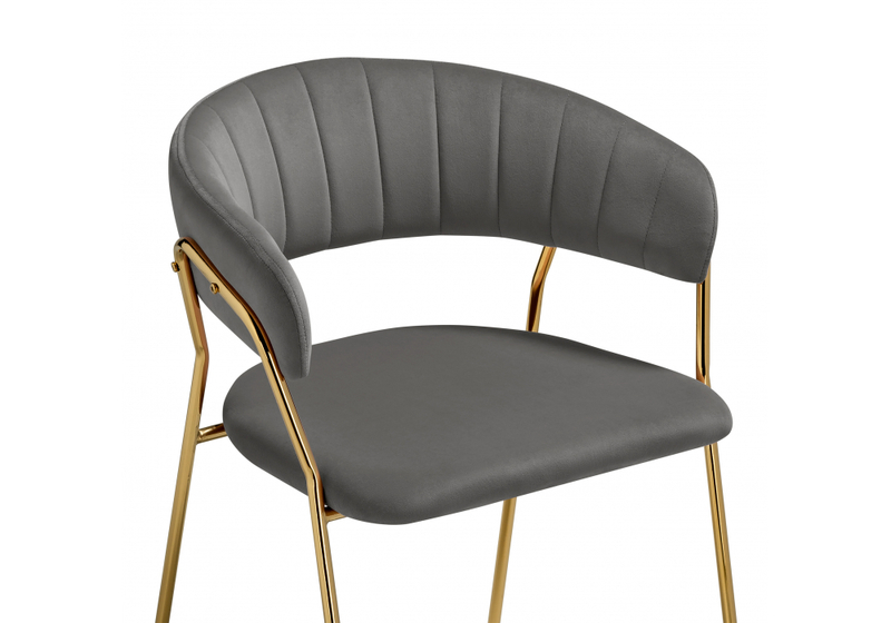Стул на металлокаркасе, Kamelia 1 dark gray / gold