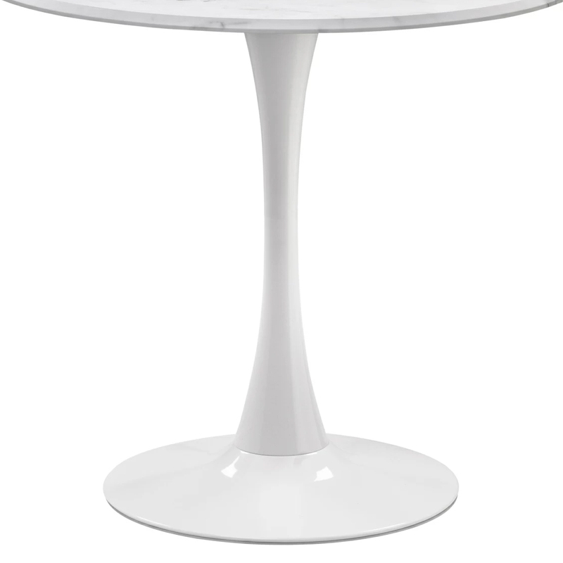 Стол деревянный, Тулип 90х73 мрамор белый / белый