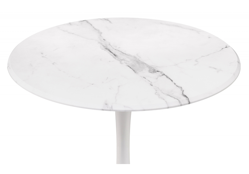 Стол деревянный, Тулип 90х73 мрамор белый / белый