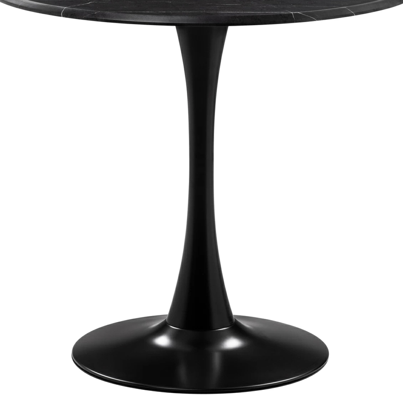 Стол деревянный, Тулип 90х73 мрамор черный / черный