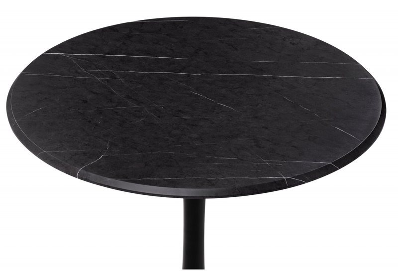 Стол деревянный, Тулип 90х73 мрамор черный / черный