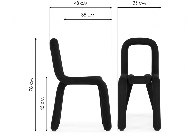 Стул на металлокаркасе, Garden black