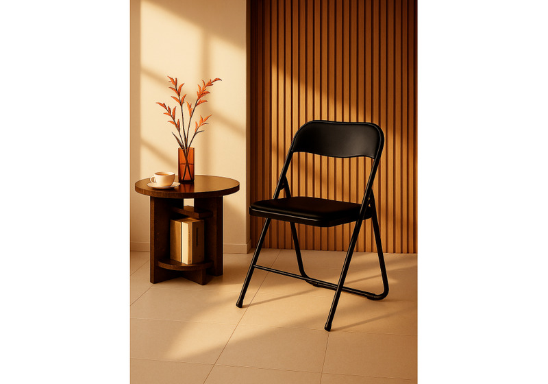 Стул на металлокаркасе, Fold 1 складной black / black