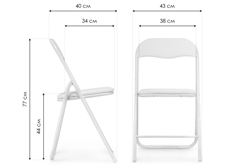 Стул на металлокаркасе, Fold 1 складной white / white