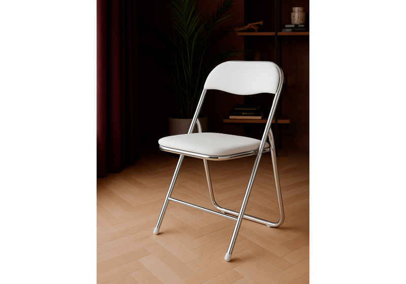 Стул на металлокаркасе, Fold 1 складной white / chrome