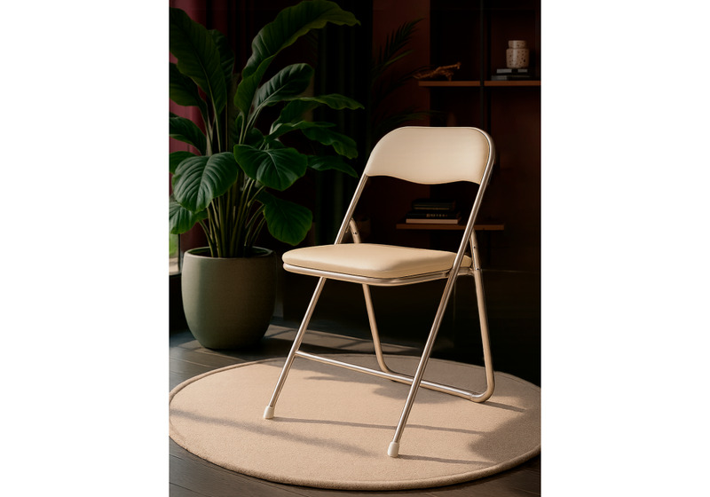 Стул на металлокаркасе, Fold 1 складной beige / chrome