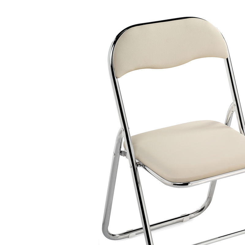 Стул на металлокаркасе, Fold 1 складной beige / chrome