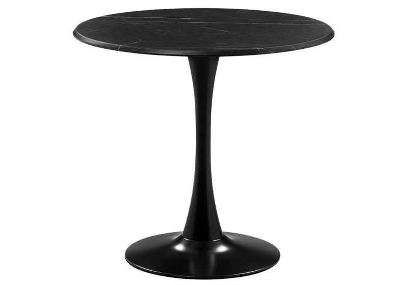 Стол деревянный, Тулип 80х73 мрамор черный / черный