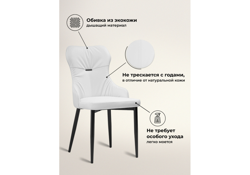 Стул на металлокаркасе, Neli white / black