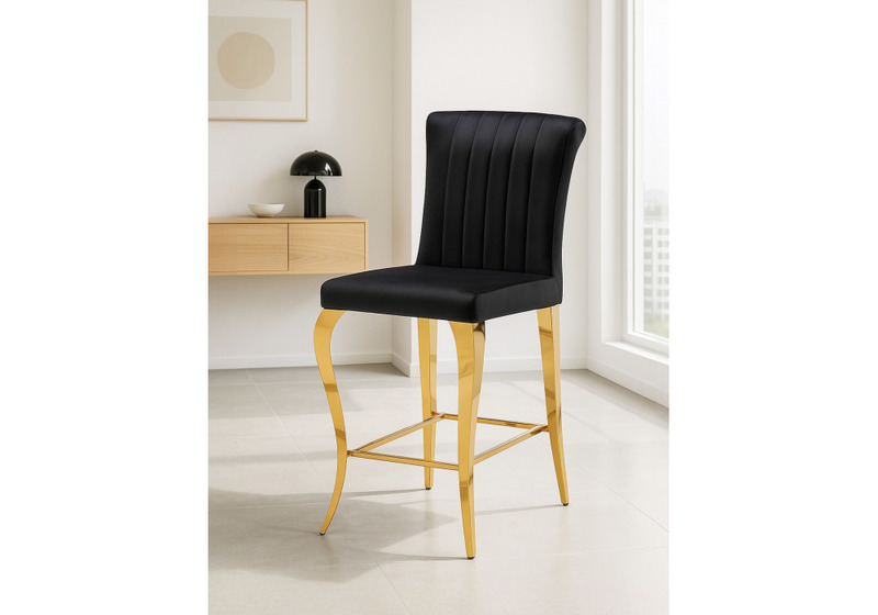 Барный стул, Joan black / gold