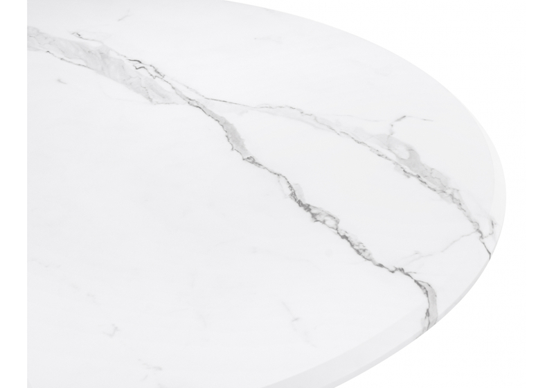 Стол деревянный, Абилин 100 мрамор белый / белый матовый стол