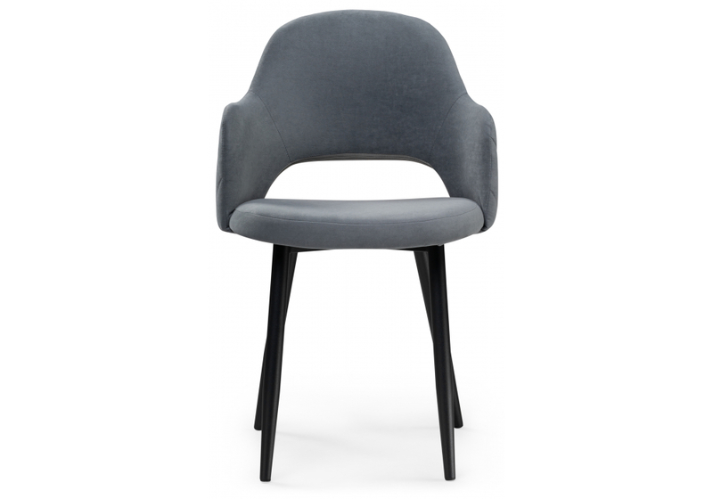 Стул на металлокаркасе, Гутрид ромбы сзади без складок серый / черный