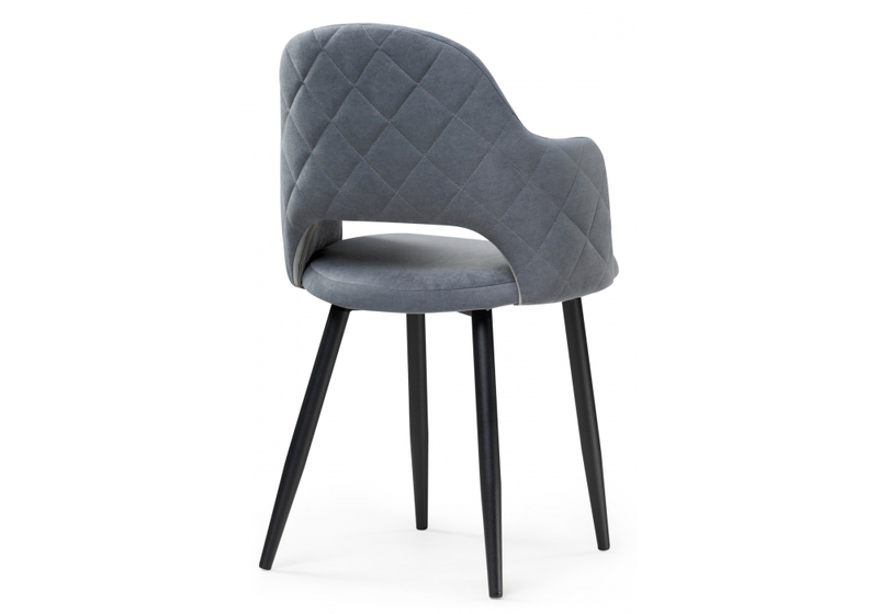 Стул на металлокаркасе, Гутрид ромбы сзади без складок серый / черный