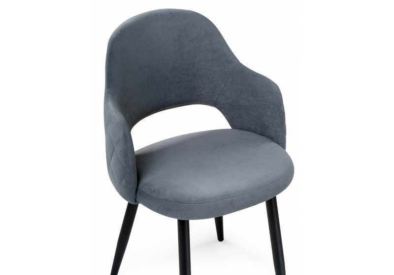 Стул на металлокаркасе, Гутрид ромбы сзади без складок серый / черный