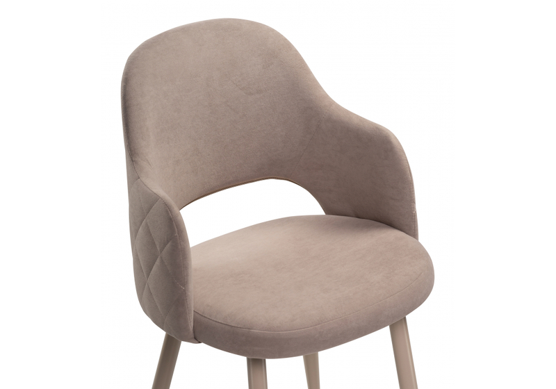 Стул на металлокаркасе, Гутрид ромбы сзади капучино