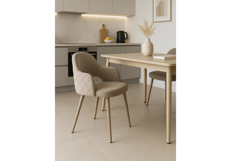 Стул на металлокаркасе, Гутрид ромбы сзади капучино