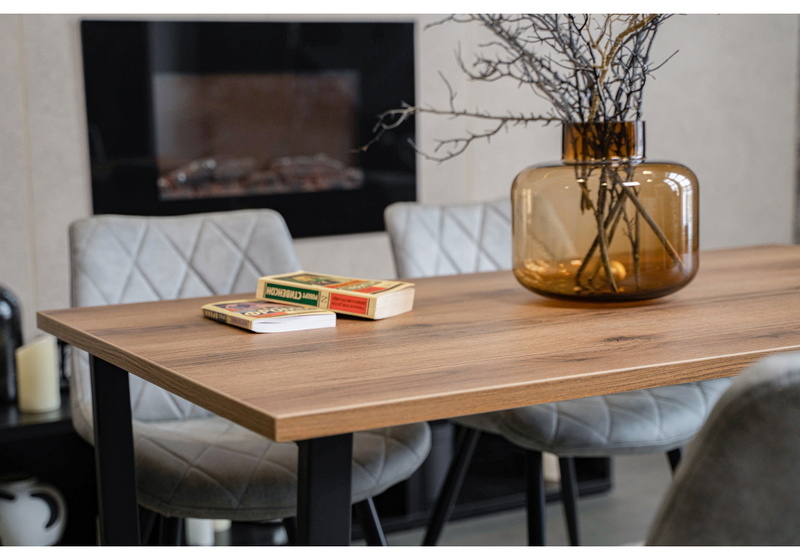 Стол деревянный, Лота Лофт 120x75 дуб крафт табачный / черный матовый