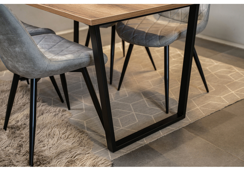 Стол деревянный, Лота Лофт 120x75 дуб крафт табачный / черный матовый