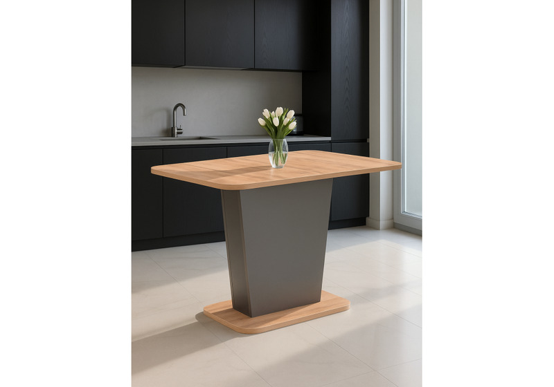 Стол деревянный, Лурвин дуб вотан / графит