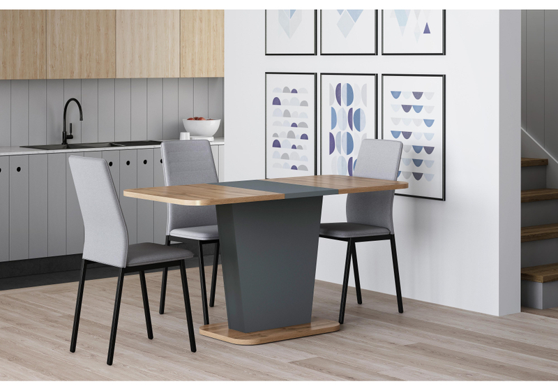 Стол деревянный, Лурвин дуб вотан / графит